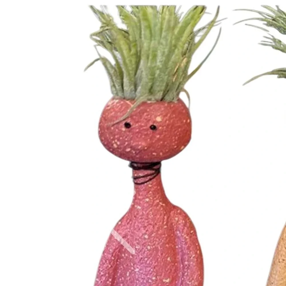 LiveTrends Terracotta Speckled Figure Air Plant Holder Minimalist Home Decor NEW